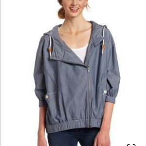 wesc asymmetrical zip up hoodie jacket, xs